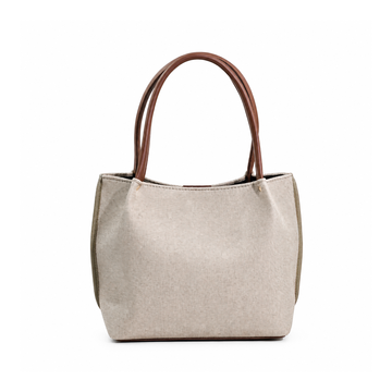 Daily Tote Canvas Bag - Premium Woven Fabric Beige
