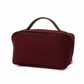 Large Capacity Travel Cosmetic Bag Canvas Maroon