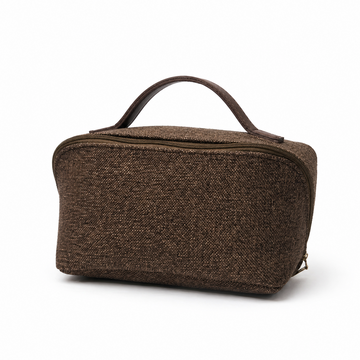 Large Capacity Travel Cosmetic Bag Canvas Brown
