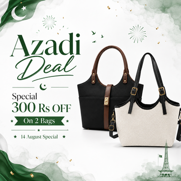 Azadi Special Deal 1 – Buy 2 Bags & Save (Bucket Canvas Beige & Black & Mira Canvas Bag Black and Brown)