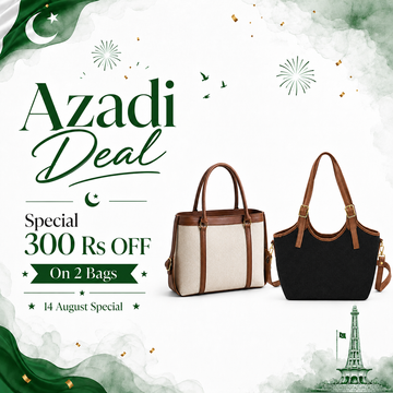 Azadi Special Deal 3 – Buy 2 Bags & Save (Bucket Canvas black & brown & Grace Canvas Tote Bag)