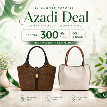 Azadi Special Deal 2 – Buy 2 Bags & Save (Mira Canvas Bag brown & black & Daily Tote Canvas Bag Beige)